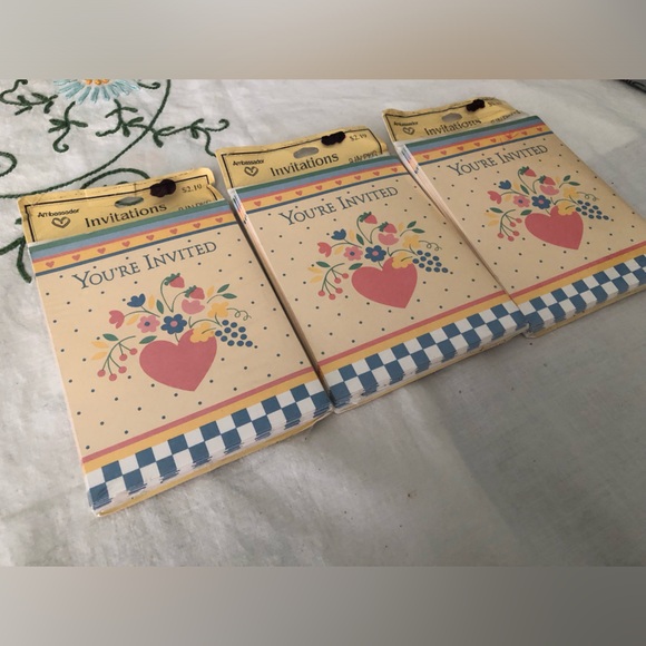 American Greetings Other - Lot of 3 American Greetings party invitations, featuring a heart and floral